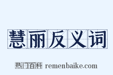 慧丽反义词是什么意思的图片